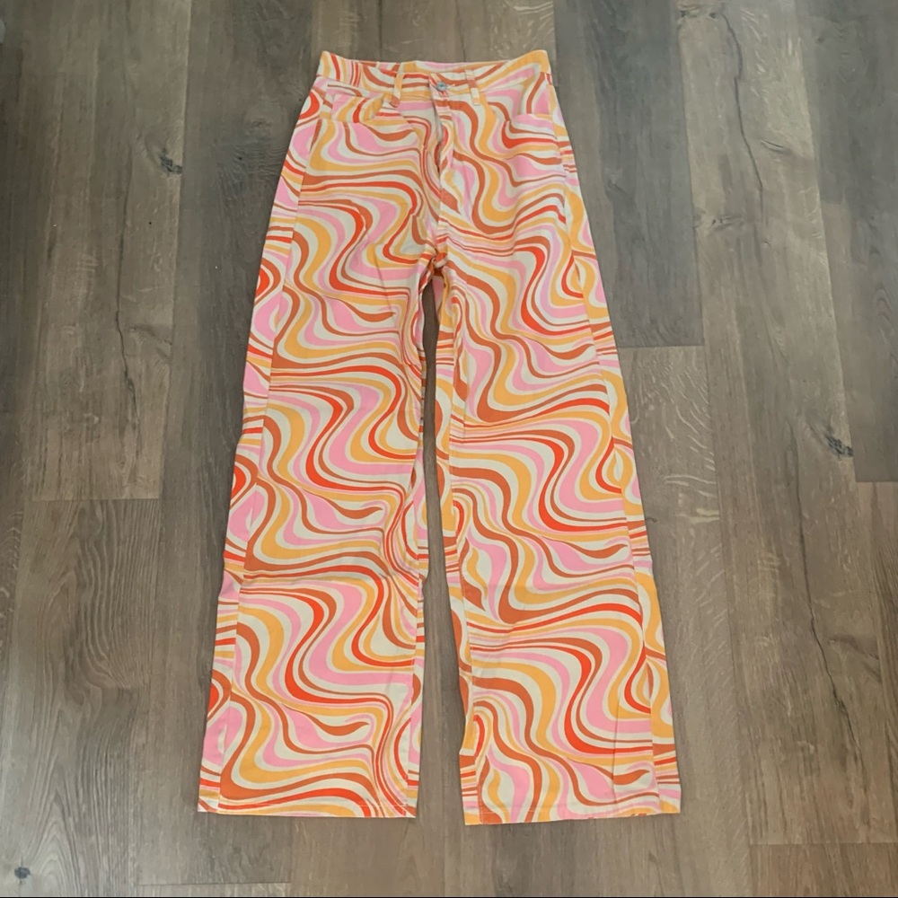 Retro wide leg pants